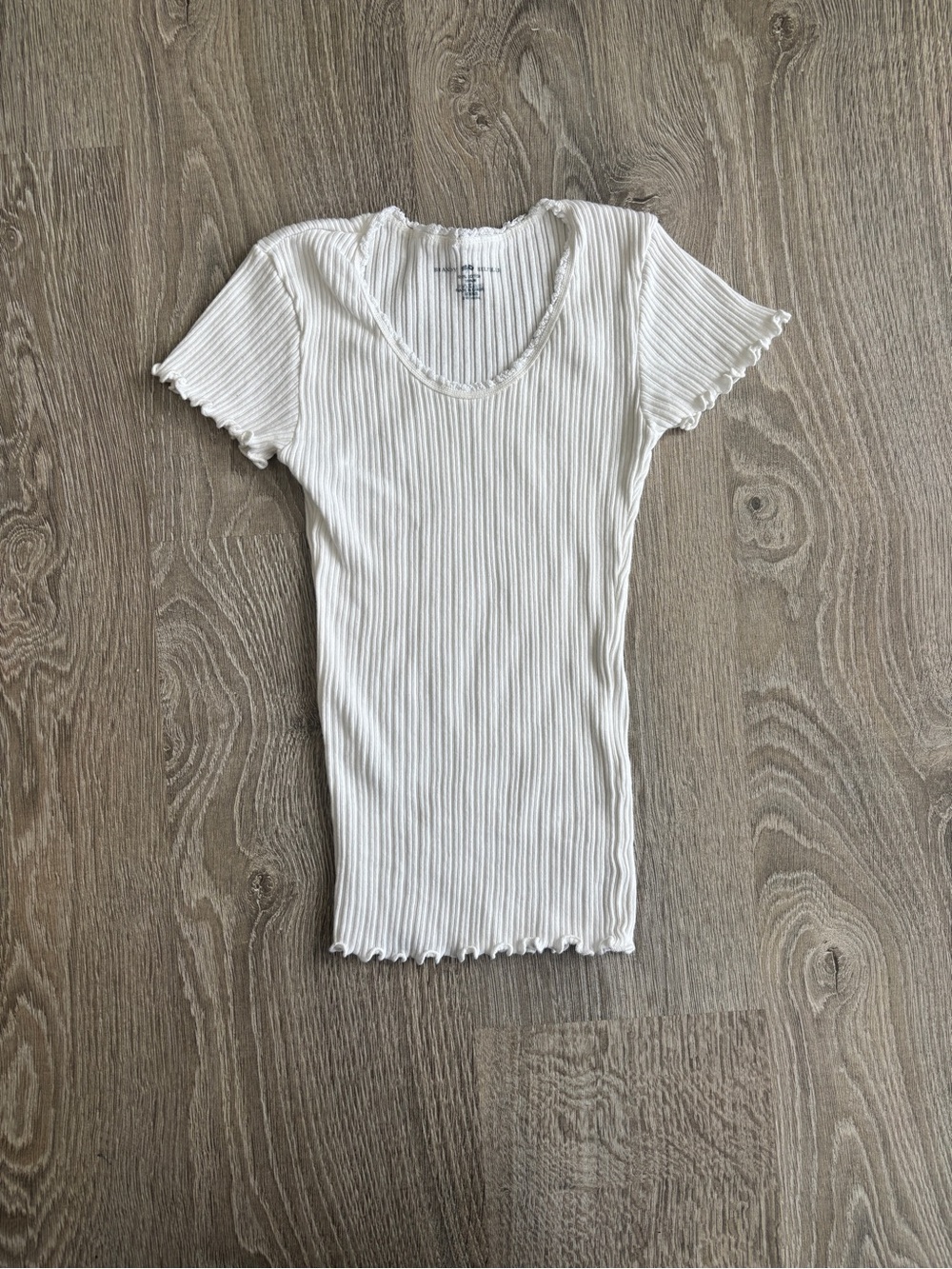 Brandy Melville Ribbed Scoop Neck Short Sleeve Top